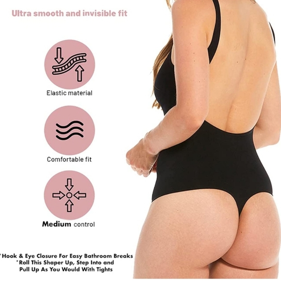 Two Magic Bodyfashion Extreme Low Back Thong Bodybriefer Pkg of 2 Black/Cream - Picture 9 of 13